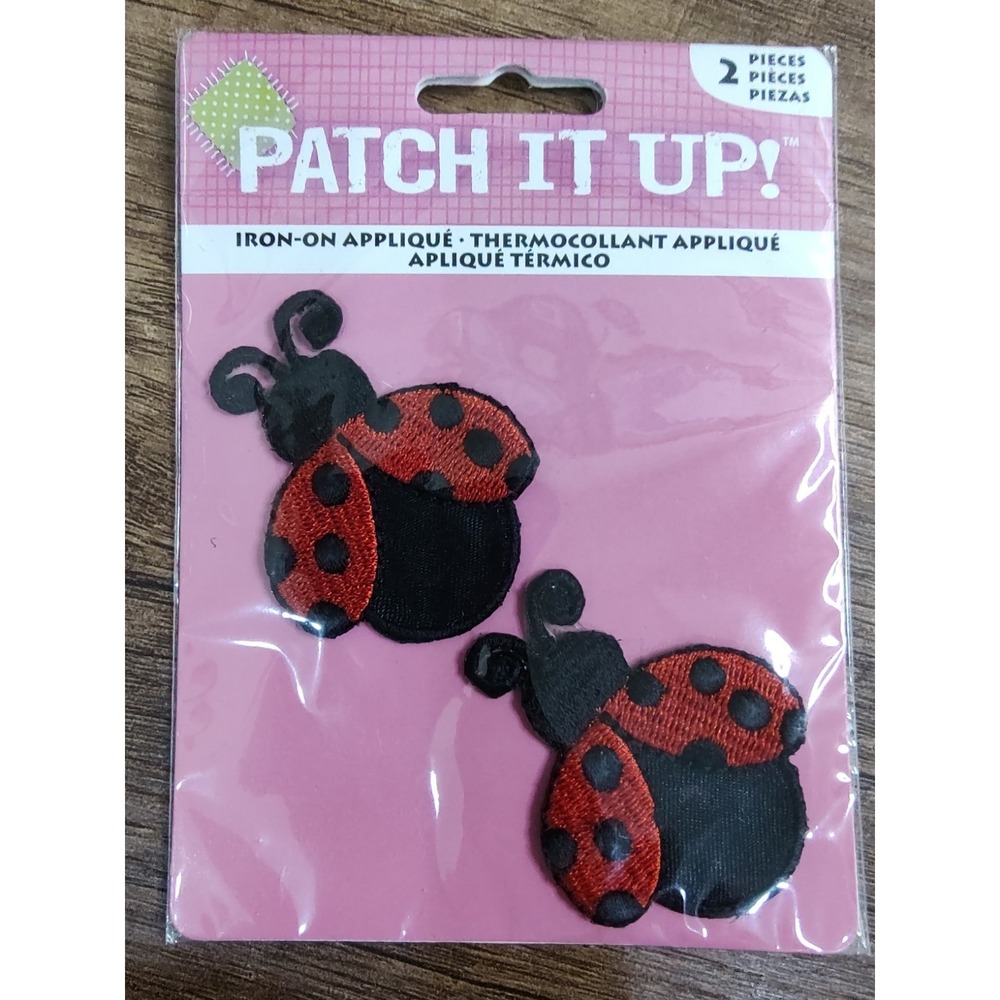 Patch it up! Iron On Appliques Lady Bugs Ladybug NOS
